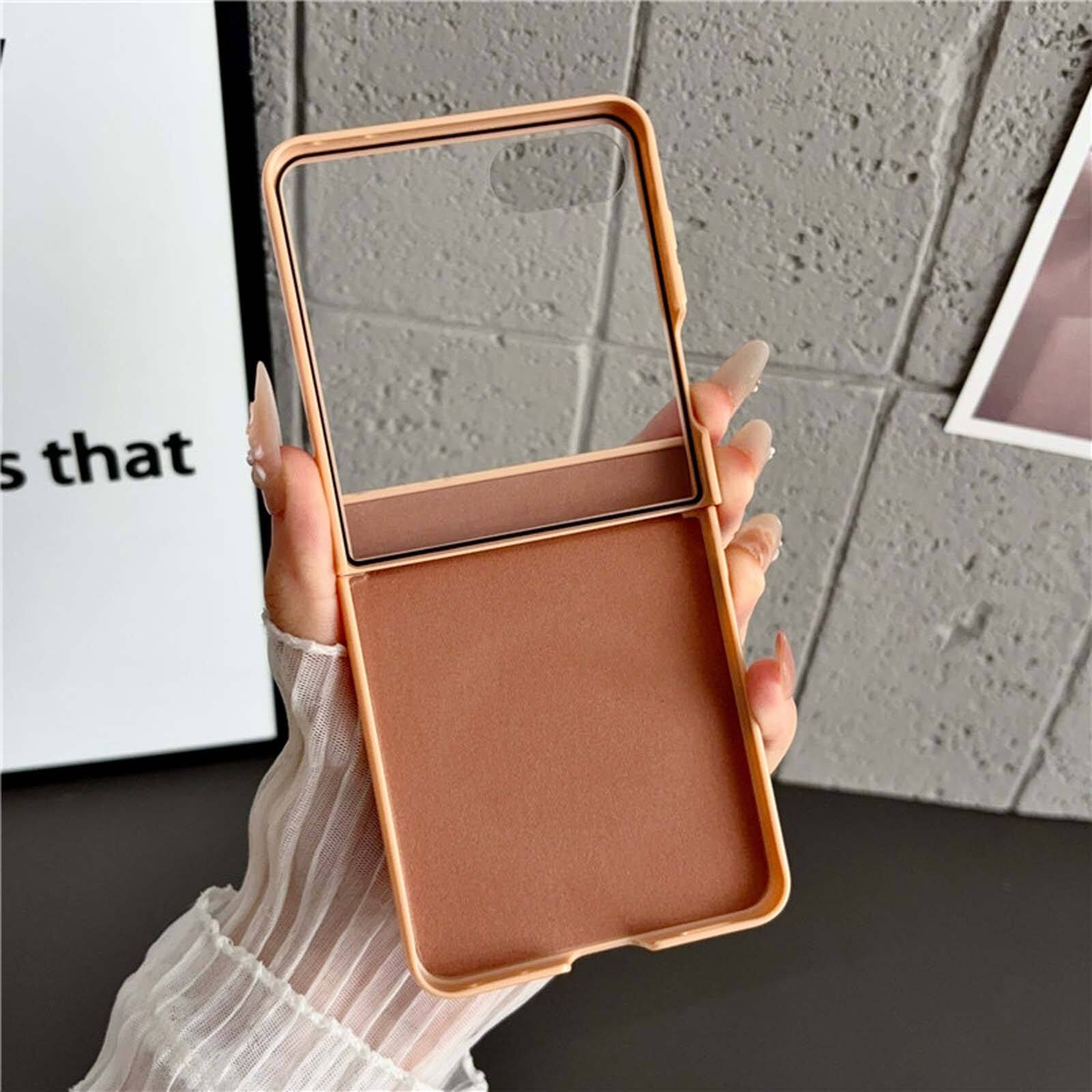Alt View 1. Dteck - for Samsung Galaxy Z Flip8 Magnetic Case with Built-In Screen Protector,Full Hinge Protection Shockproof PC TPU Cover - White.