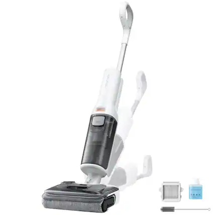 Front. Roborock - F25 RT Cordless Wet Dry Vacuum Cleaner, 20000Pa Suction, Self-Cleaning and Drying, 180° FlatReach, Anti-Tangling Roller - White.