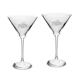 Jardine - Rider Broncs Two-Piece Traditional 10oz. Martini Glass Set - Multicolor
