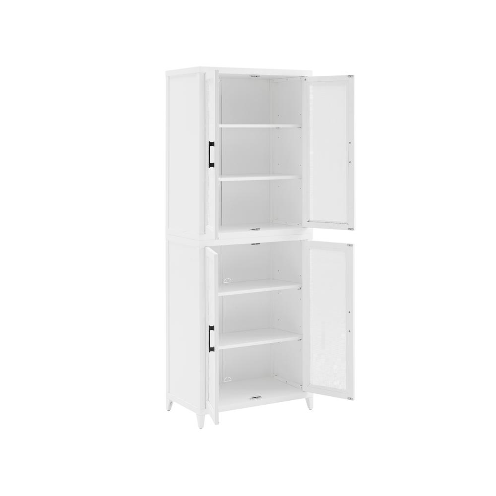 Alt View 1. Crosley Furniture - Milo Tall Kitchen Storage Pantry - 2 Stackable Pantries - White.