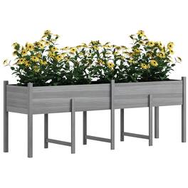 Outsunny - Raised Garden Bed, Large Elevated Planter Box with Legs, Bed Liner and Drain Holes - Gray