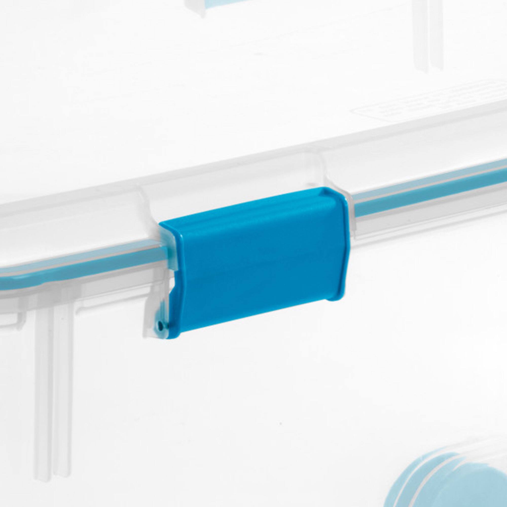 Alt View 8. Sterilite - Sterilite 120 Qt Wheeled Gasket Box Stackable Storage Bin with Latch Lid, 3 Pack - Clear.