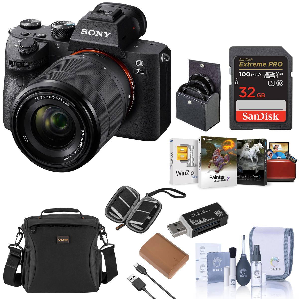SA  
S&Q  
my SONY  
055  
so FE 3.5-56/28-70 OSS 99ft- 0.3m/0. 45m 48ft  
TE  
a 7m  
WinZip WinZip Mac  
SanDisk Extreme PRO 100 MB/s S V30 I U @ 32 GB  
SanDisk COREL Painter fterShot Pro 3 essentials  
in one All  
SUNCER  
HOOPIC  
PROTE  
PRO OPTIC  
PRO OPTIC  

10:.0  
was