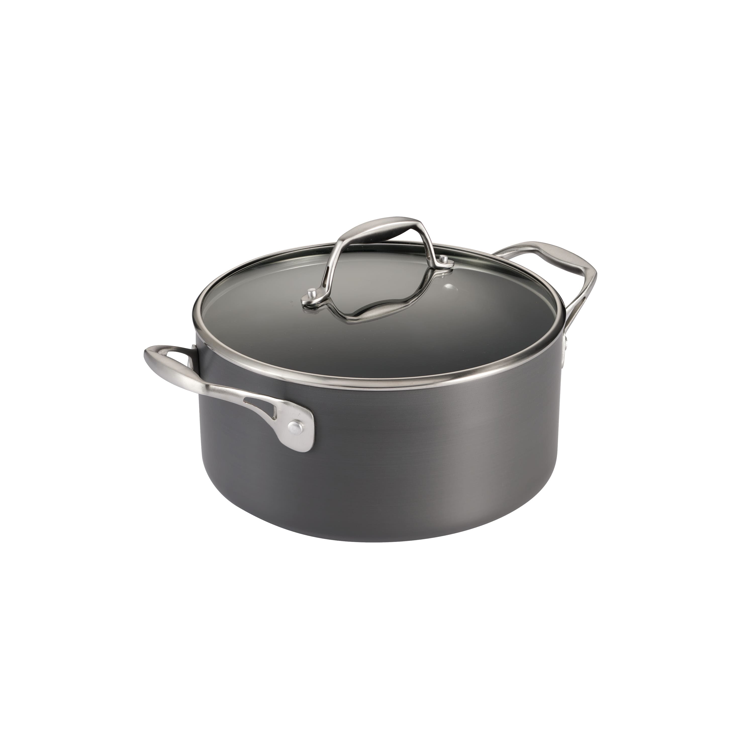 Angle. Tramontina - 5Qt Covered Dutch Oven - Gray.