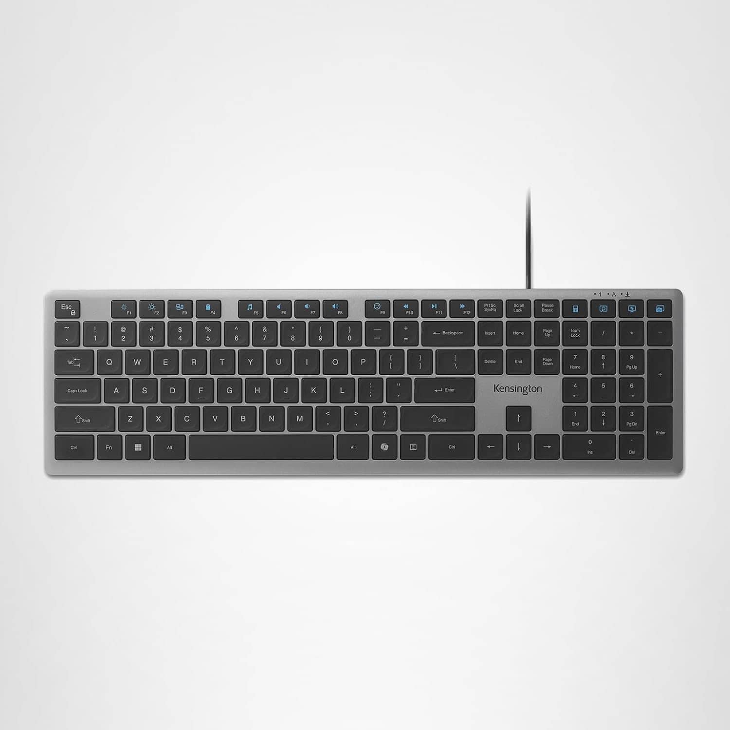 Kensington - KB515 EQ Wired USB-C Keyboard, Full-Size, Copilot AI Key, 16 Programmable Keys, Quiet Typing – K75410NA - Black