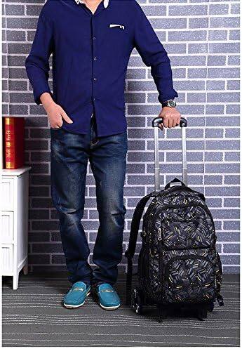 Alt View 5. Live At Space - Rolling Backpack School High-Capacity Trolley Wheels Climbing Stairs - Yellow Stripe.