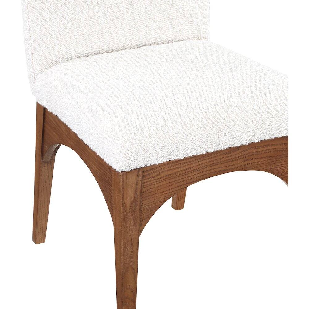 Alt View 4. Meridian Furniture - Waldorf Cream Boucle Fabric Dining Chair - Beige.
