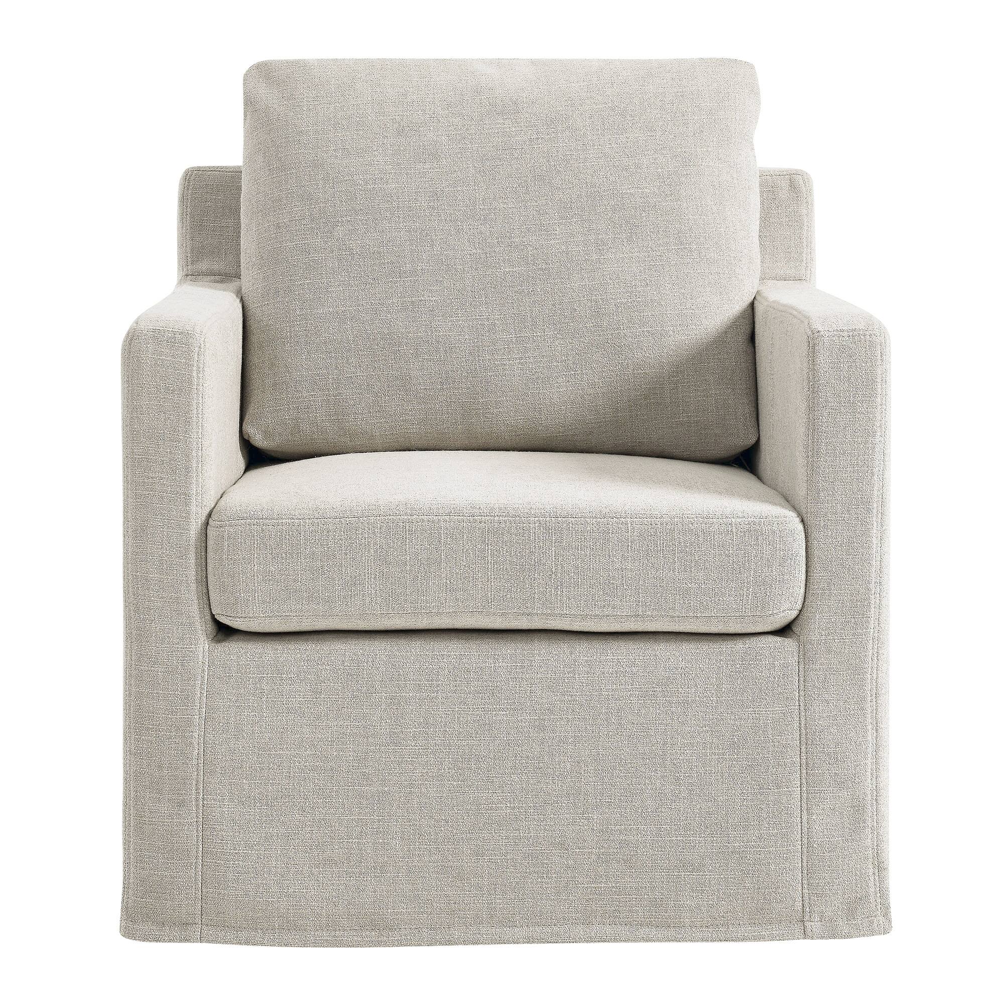 Alt View 2. Modway - Serene Fabric Slipcovered Swivel Armchair by Modway - Brown.