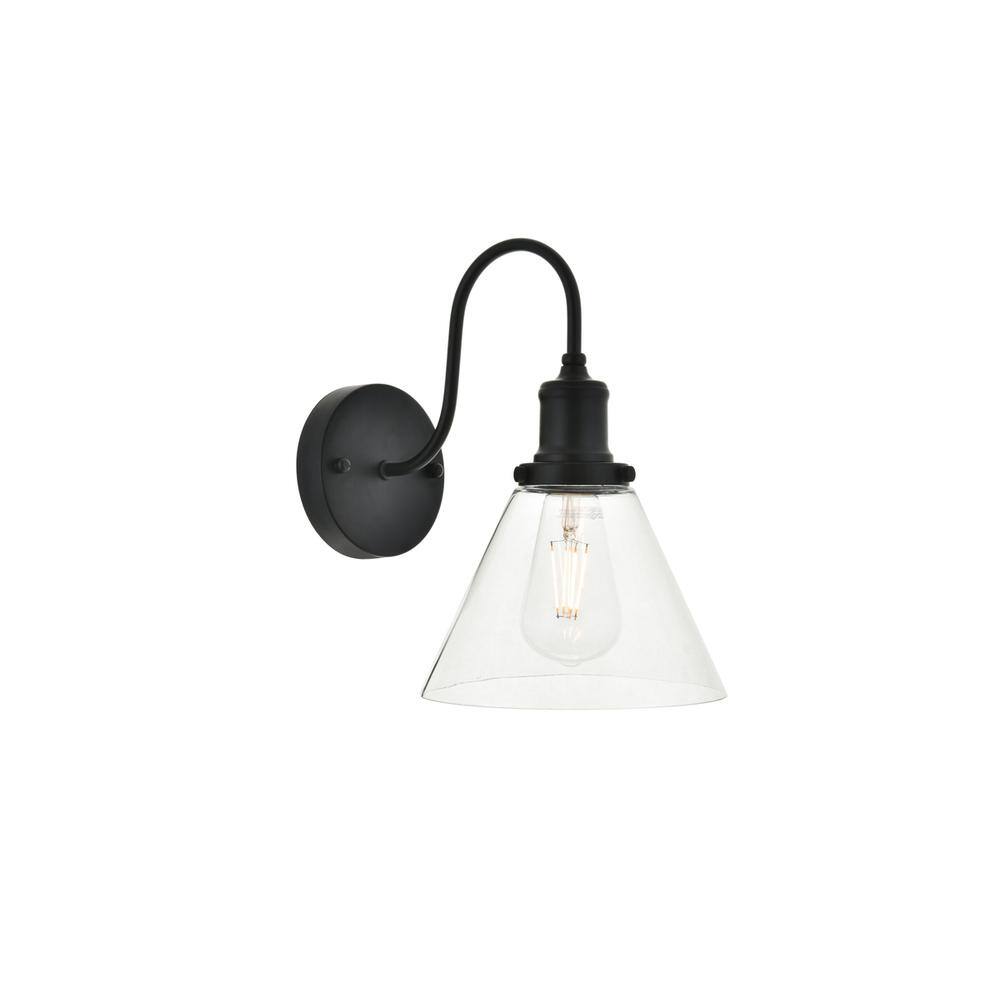 Alt View 10. Living District - Histoire 1 light black Wall Sconce - Black And Clear.