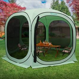 Werph - Pop Up Canopy, Portable Canopy Tent with Mesh Mosquito Net 12x12 FT - Green
