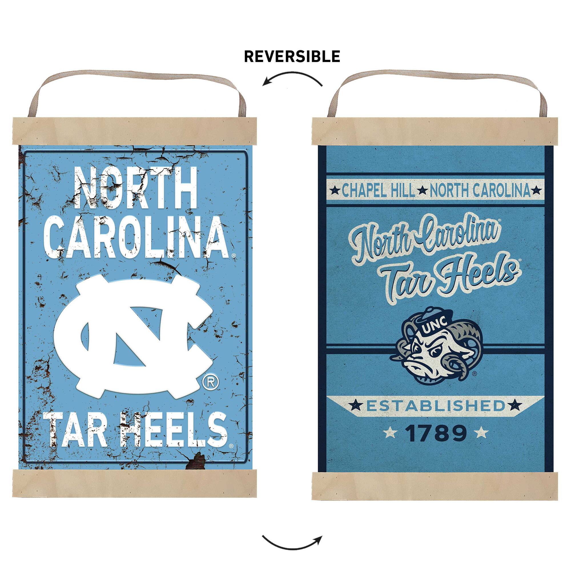 REVERSIBLE  
NORTH CAROLINA  
TAR HEELS  

CHAPEL HILL NORTH CAROLINA  
North Carolina Tar Heels  
UNC  
ESTABLISHED 1789