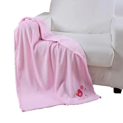 Front. Noble House - Plazatex Baby Blanket Decorative Super Soft Throw Blanket for Baby 40" X 30" Pink - Pink.