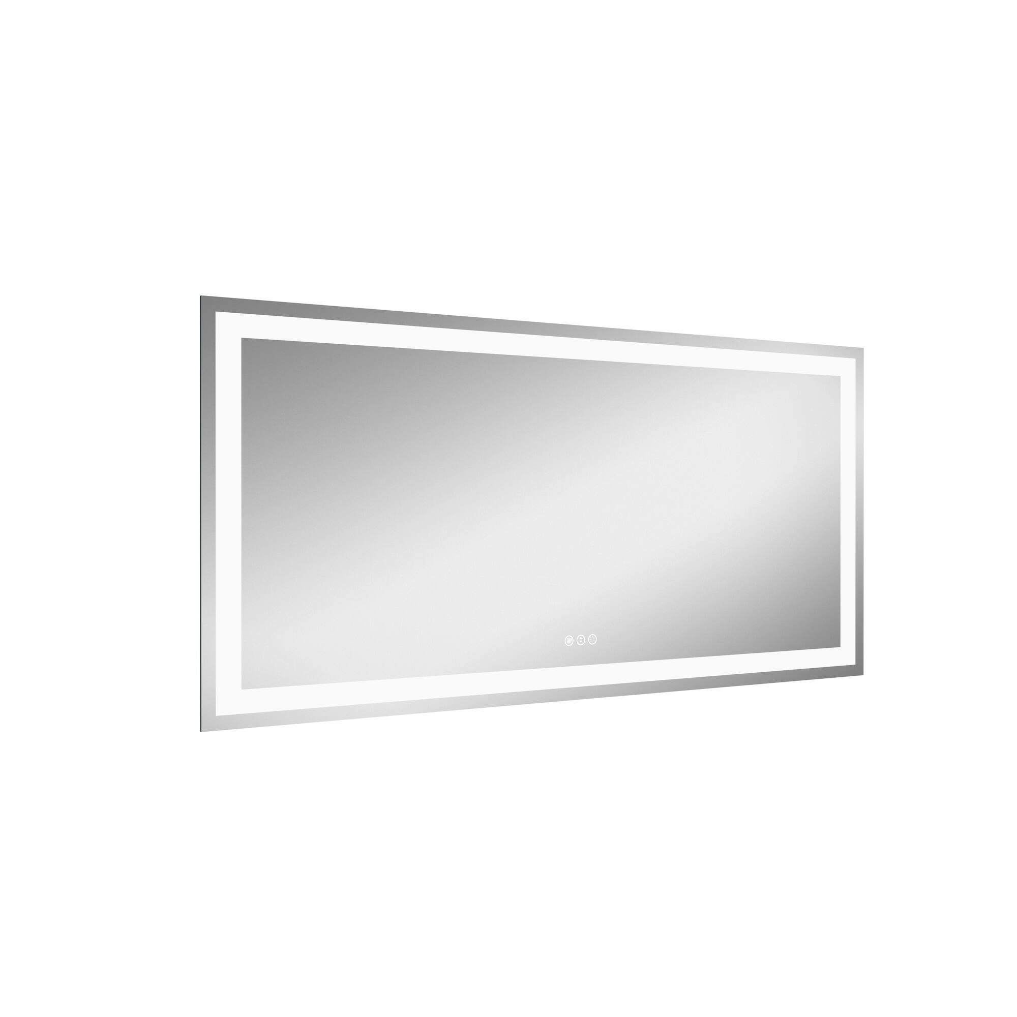 Alt View 1. Boyel Living - 40 in W x 84 in L Rectangular Frameless Wall Bathroom Vanity Mirror with Front and Backlit and Anti Fog.