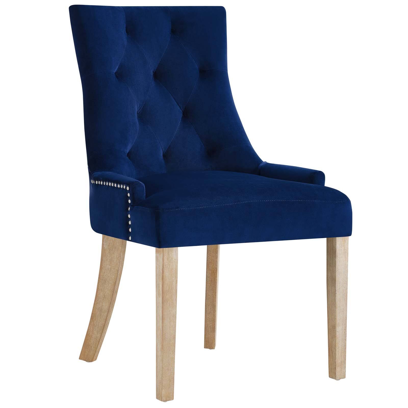 Angle. Modway - Pose Performance Velvet Dining Chair Set of 4 by Modway - Navy.