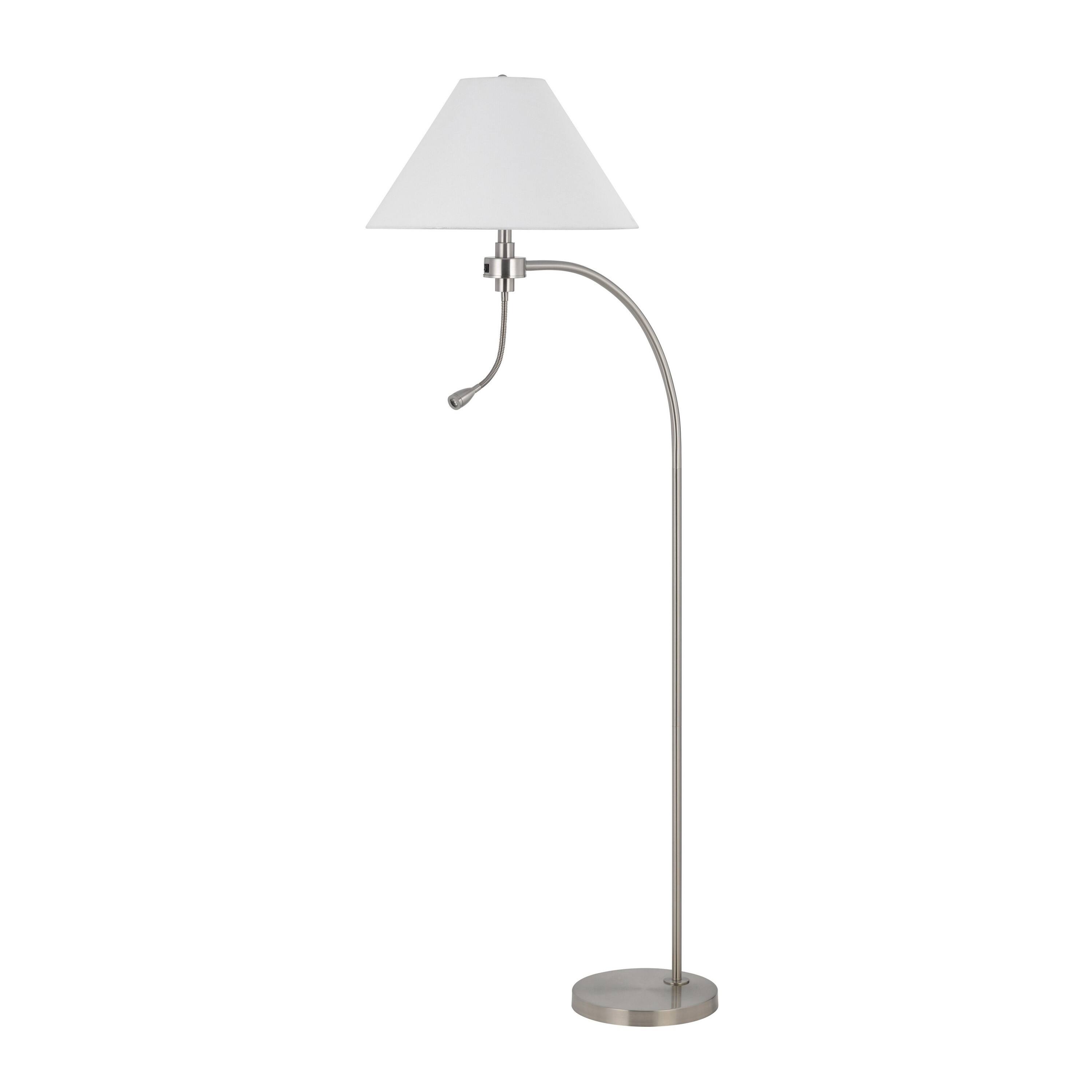 Angle. Manhattan Lane - Ashy 68 Inch Floor Lamp, Gooseneck LED, Shade, Arc Pole.