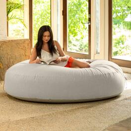 Jaxx - Coza Cocoon Sun Bed - Giant Outdoor Round Lounge for Resort Style & Beachfront Relaxation - Sunbrella - Flax