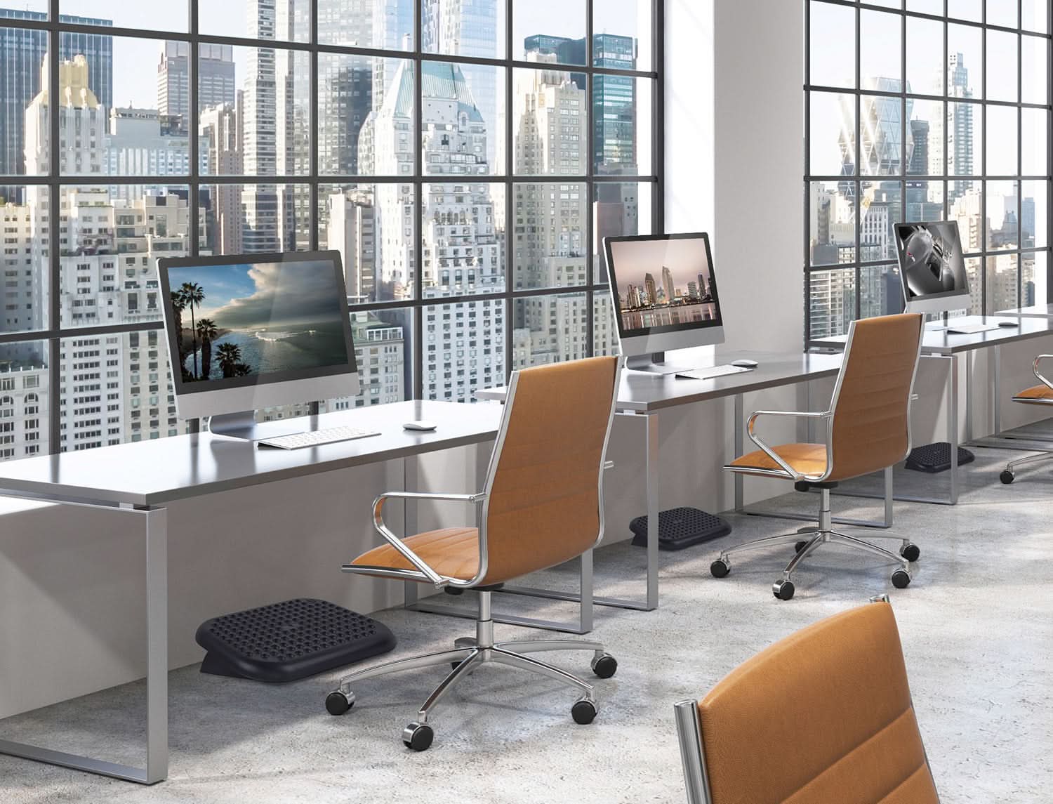 Left. Mount-It! - Adjustable Ergonomic Footrest with Tilt, Under Desk Foot Rest for Office, Home, and Gaming - Black.