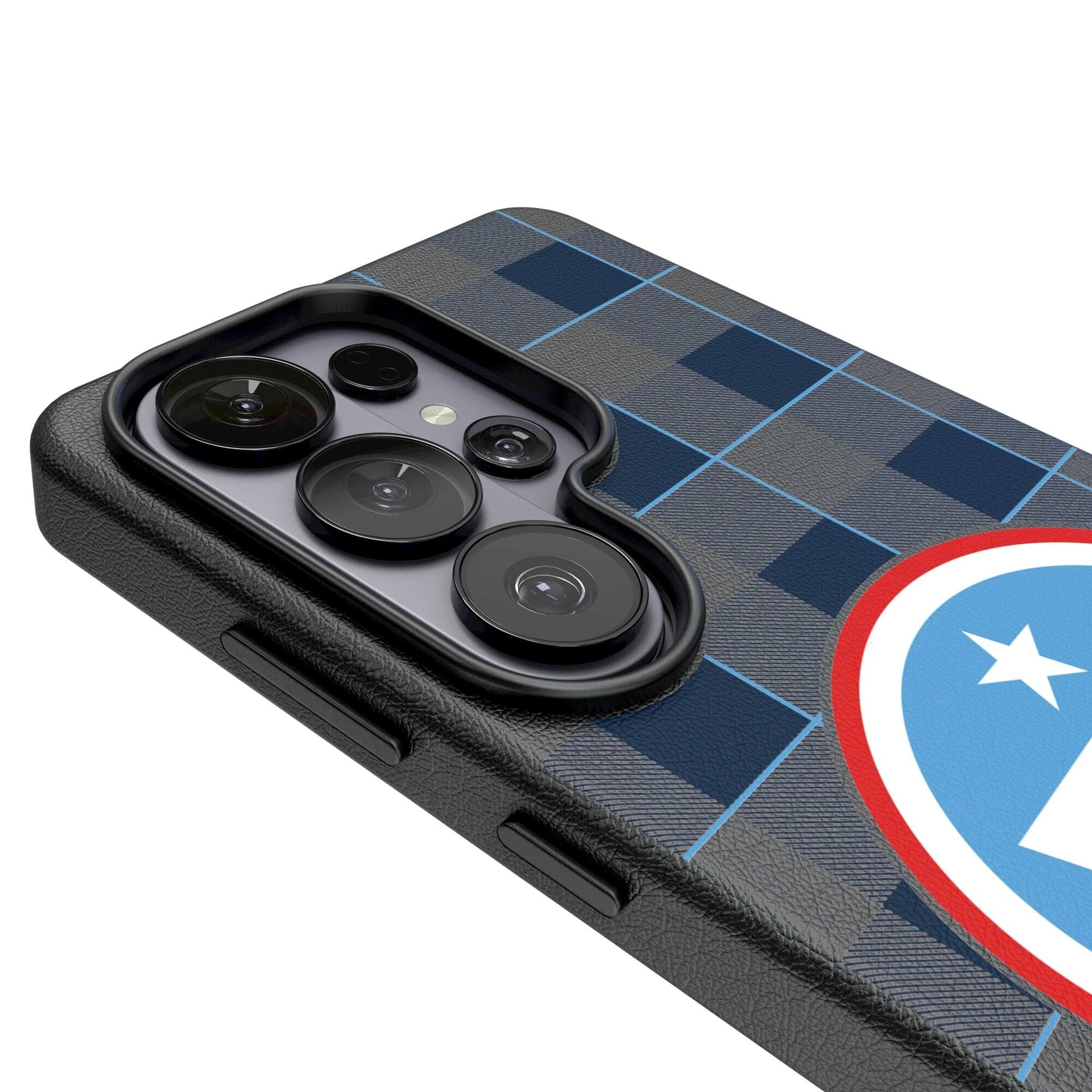 Alt View 2. Keyscaper - Tennessee Titans Plaid Galaxy Magnetic Bump Case - S26 Ultra - Black.