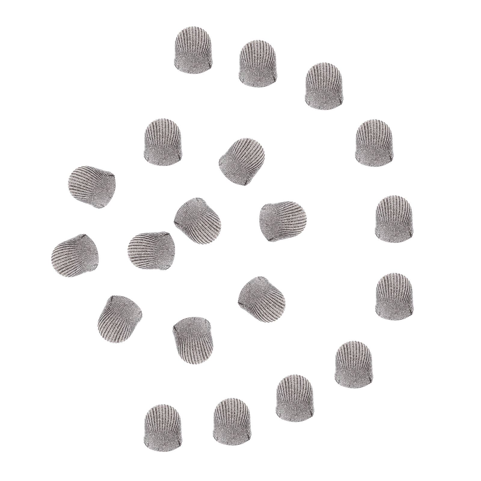 Front. Unique Bargains - 10pcs 6.5mm High Sensitivity Fiber Mesh Replacement Tips for Stylus Pens, No Scratch - Silver Black.