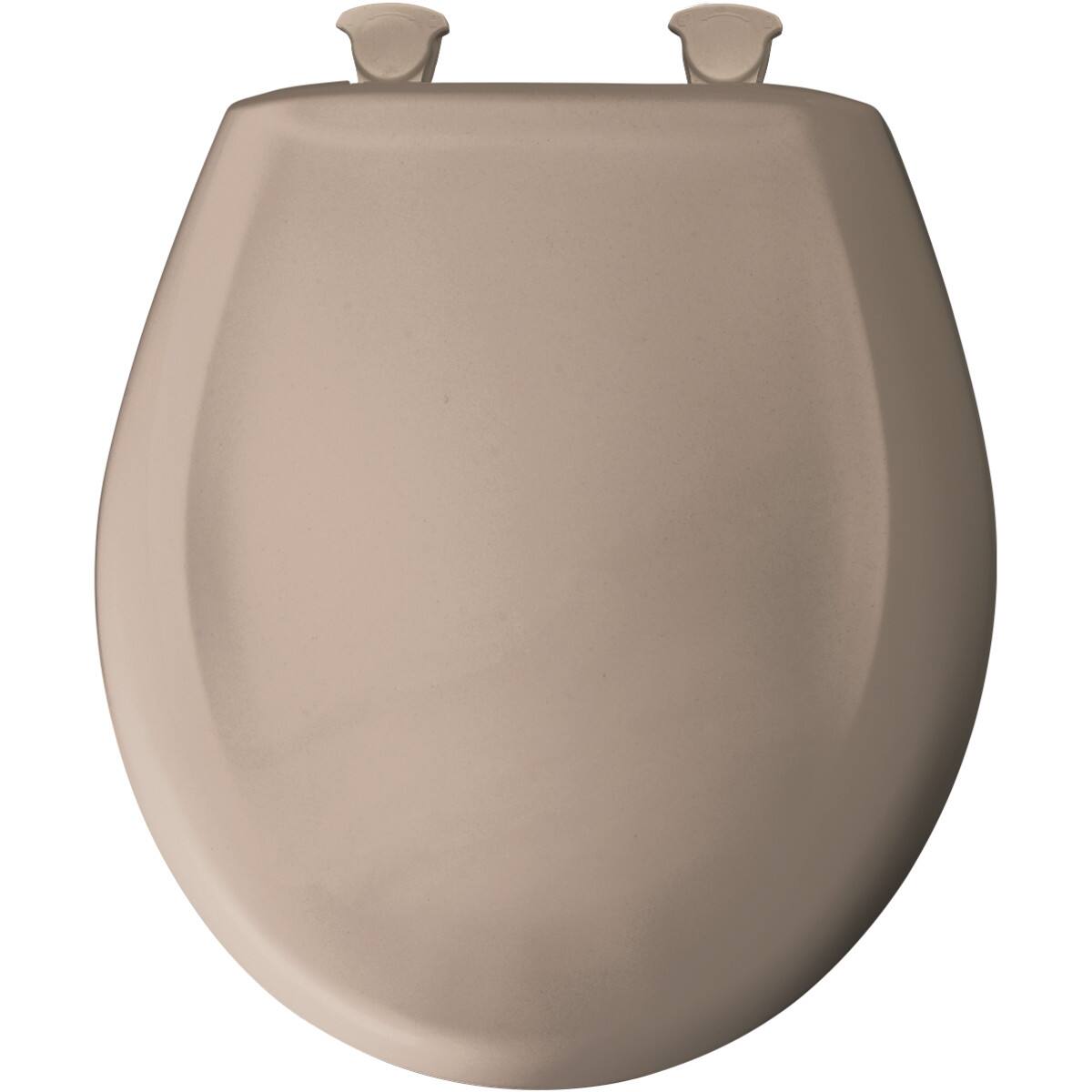 Angle. BEMIS - Bemis Round Plastic Toilet Seat in Fawn Beige with STA-TITE Seat Fastening System, EasyClean and  WhisperClose Hinge - Fawn Beige.