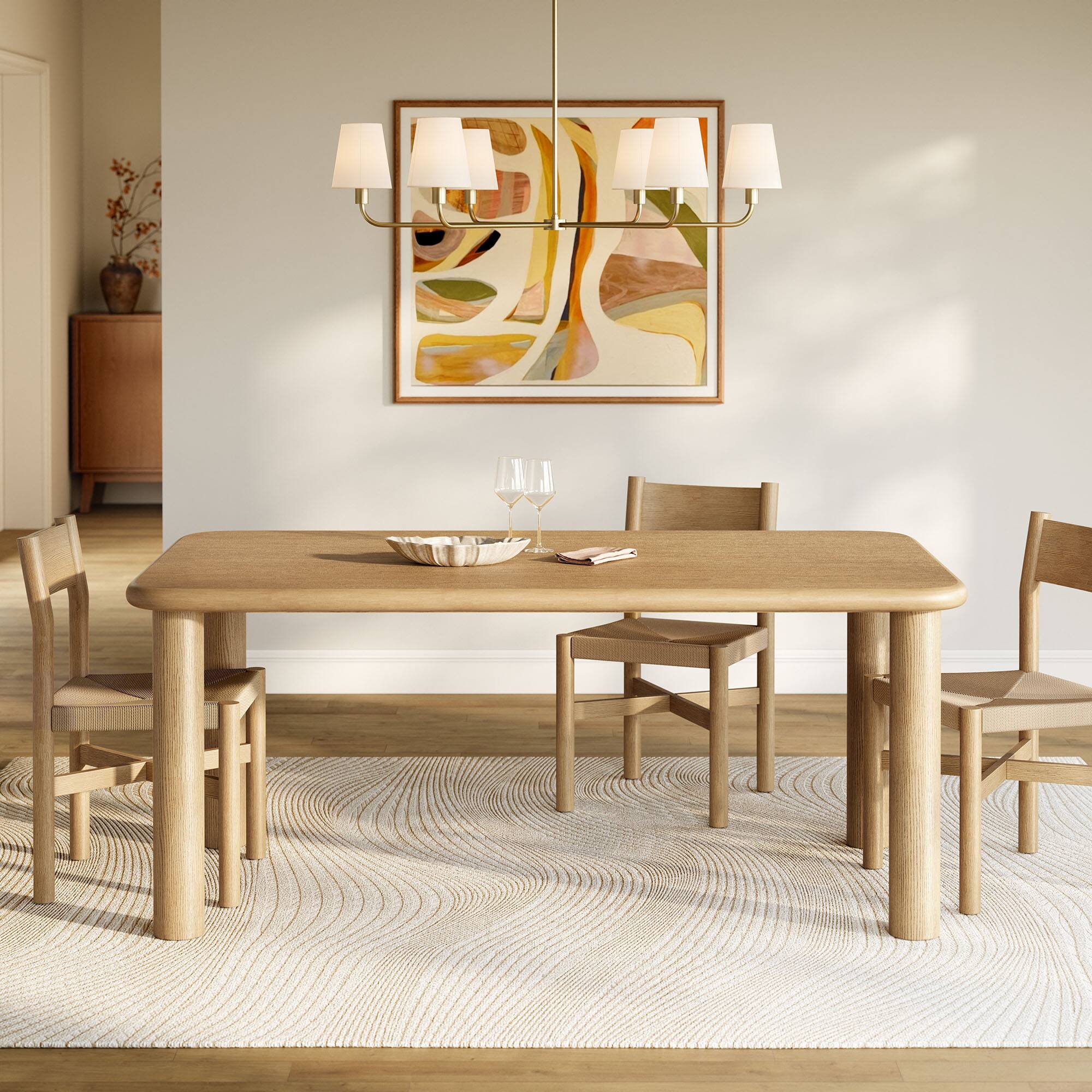 Alt View 4. Modway - Alvia 72" Rectangular Wood Dining Table by Modway - Weathered Oak.