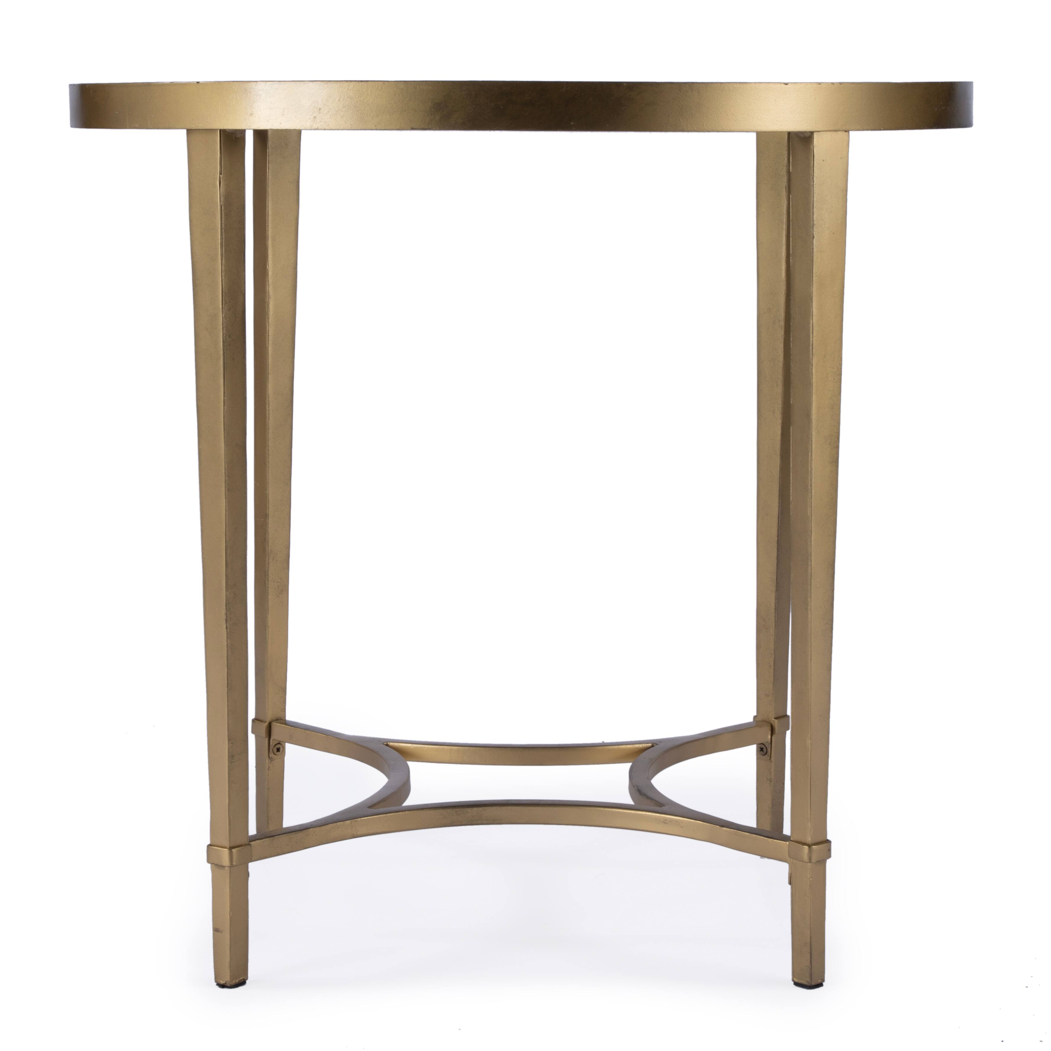 Alt View 3. Butler Specialty - Monica 26 in. W Oval Glass and Metal End Table - Gold.