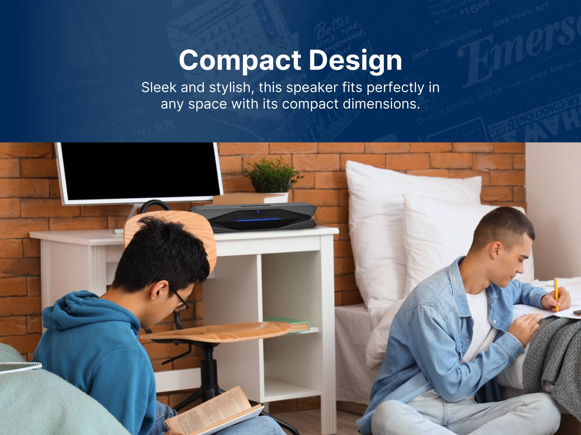 Compact Design
Sleek and stylish, this speaker fits perfectly in any space with its compact dimensions.