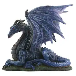 Pacific Trading - Midnight Dragon Laying Down Figurine Display 7.25 inch - Black