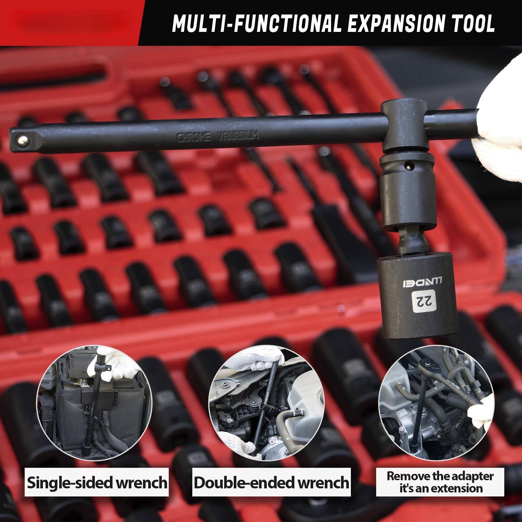 MULTI-FUNCTIONAL EXPANSION TOOL

- Single-sided wrench
- Double-ended wrench
- Remove the adapter it's an extension