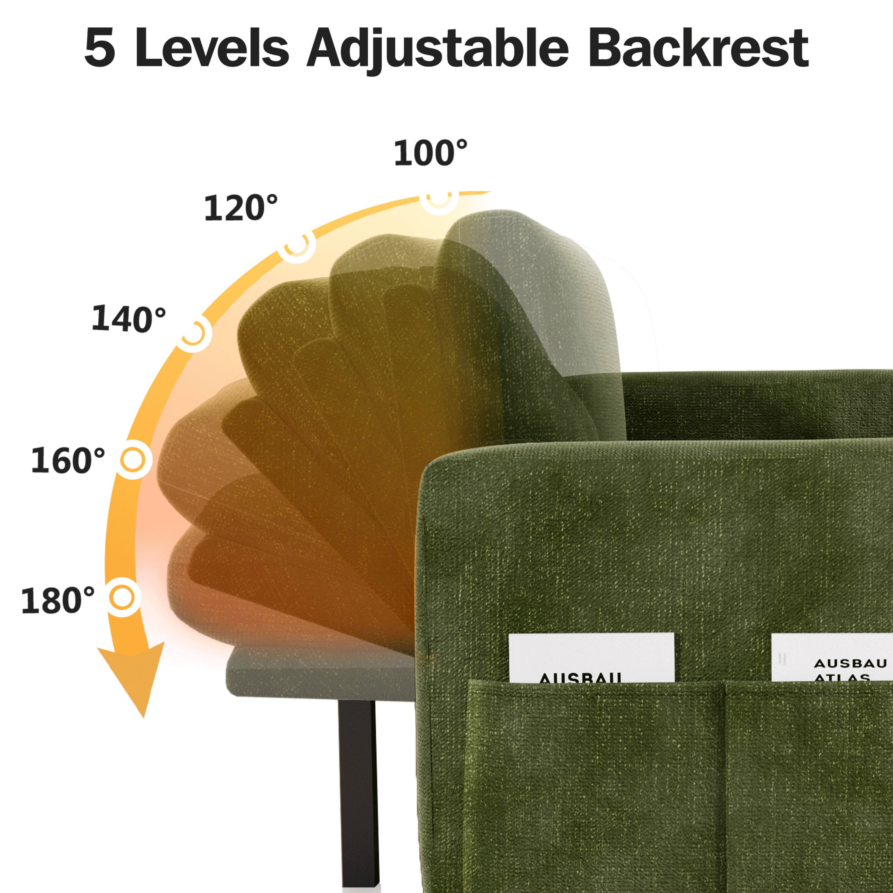 5 Levels Adjustable Backrest

120° 100° 140° 160° 180°

AUSBAU AUSBAU ATLAS
