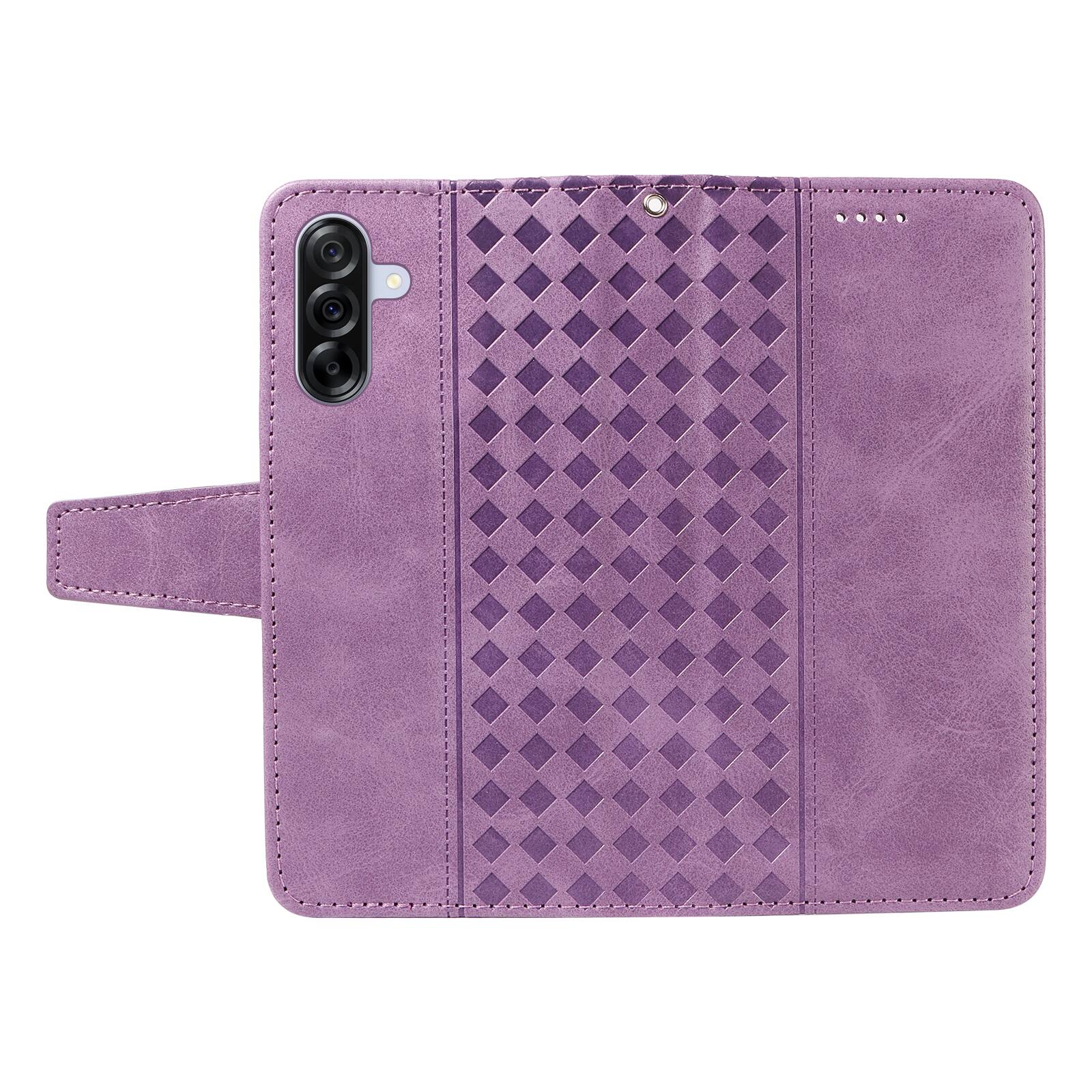 Alt View 8. Dteck - For Samsung Galaxy A17 5G Shockproof Leather Folio Kickstand Card Slots Wallet Case with Strap - Purple.