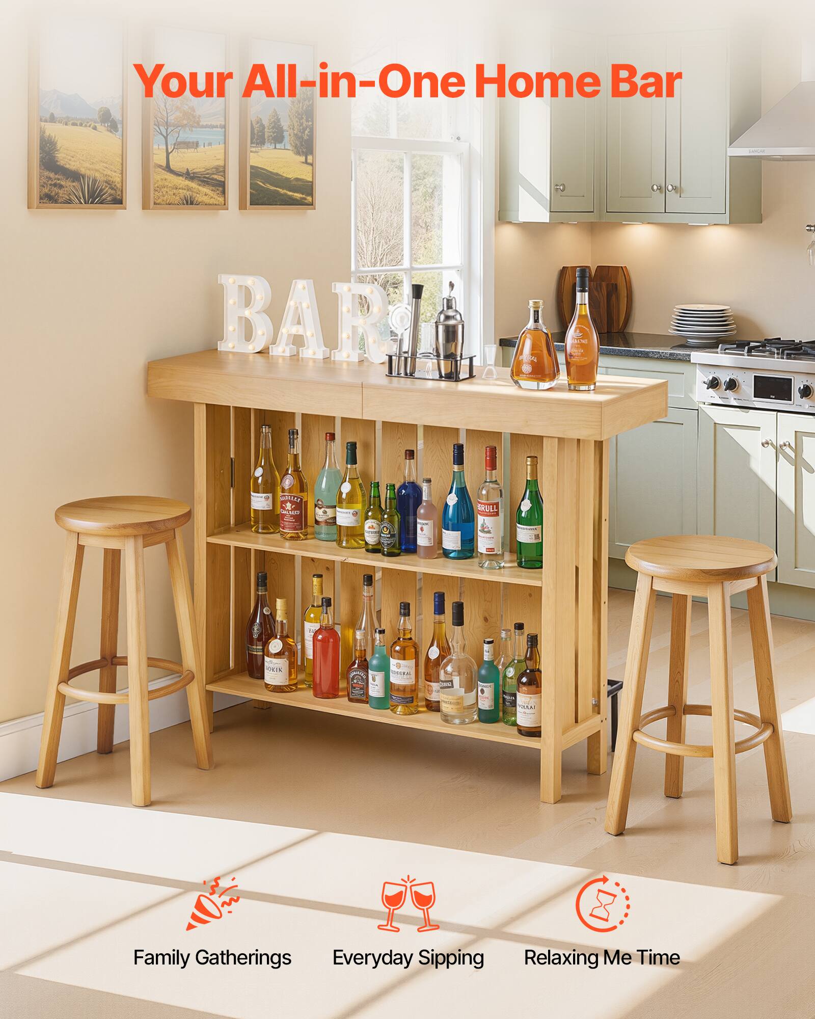 Your All-in-One Home Bar

BAR

Family Gatherings  
Everyday Sipping  
Relaxing Me Time