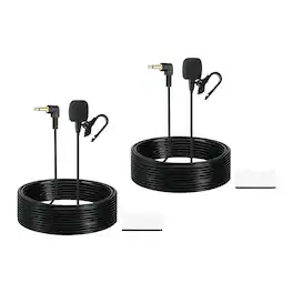 Unique Bargains - Car Stereo Microphone 3.5mm Elbow 2-Pole External Mic Replacement 9.8ft Cable for Car GPS DVD 2 Set - Black