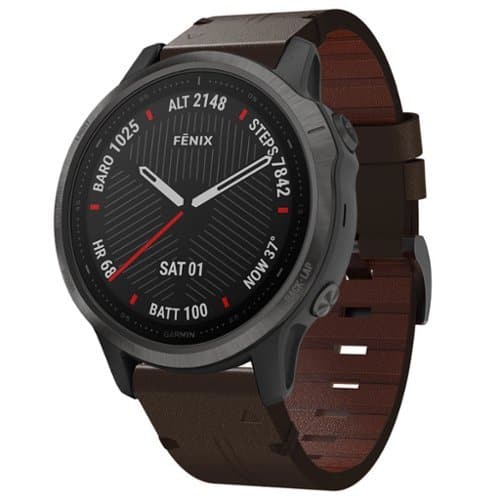 StrapsCo - Italian Leather Strap QuickFit 22 Watch Band For Garmin Fenix 6 (Extra Short) - Espresso