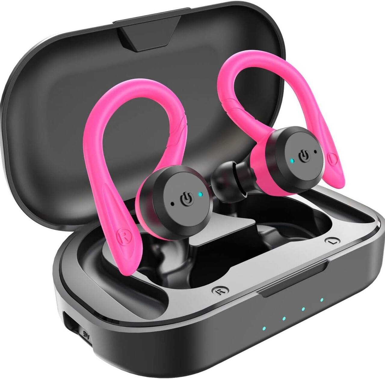 Front. RISOKEYS - Bluetooth Headphones True Wireless Earbuds with Charging Case  Stereo Sound Headsets Deep Bass for Sport - Rose red.