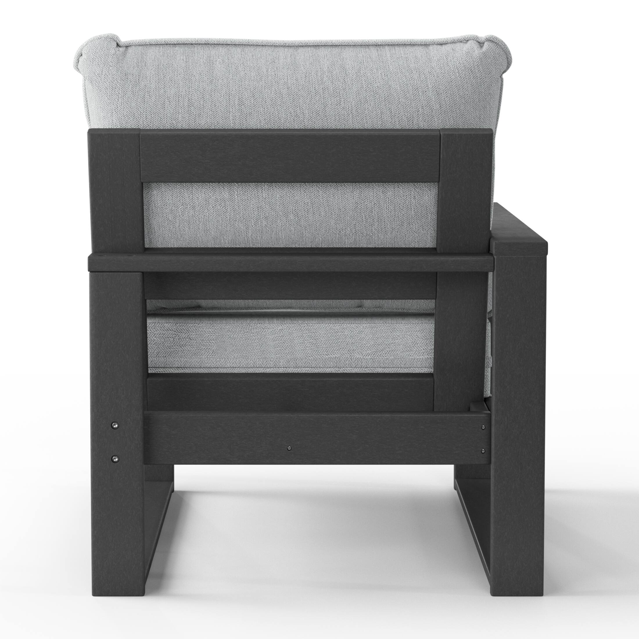 Alt View 3. WestinTrends - WestinTrends Montara 4-Piece Outdoor HDPE Patio Sofa Sectional Set with Waterproof Cushions - Light Gray.