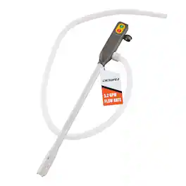 Deway - Battery Stick Fuel Pump – 3.2GPM Flow, 51” Hose, Hands-Free Fuel Transfer - Gray