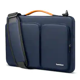 tomtoc - Defender-A42 360° Protective Laptop Shoulder Bag for 15.6-16.2 inch HP Dell Acer ASUS Lenovo ThinkPad Laptop Notebook - Navy Blue