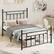 Alt View 2. Costway - Full Size Metal Bed Frame with Headboard Under-bed Storage Mattress Foundation - Black.