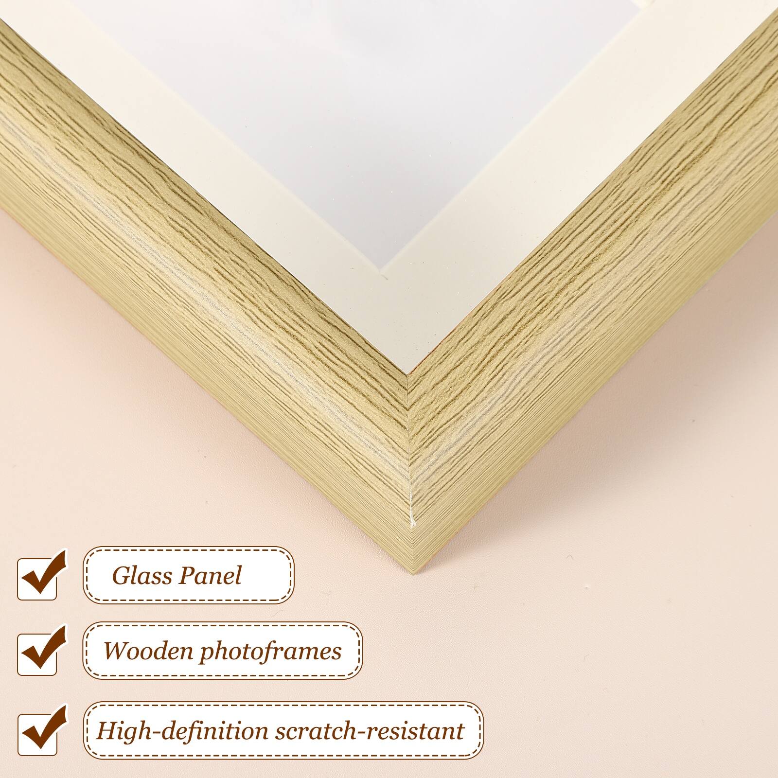 Glass Panel Wooden photoframes High-definition scratch-resistant