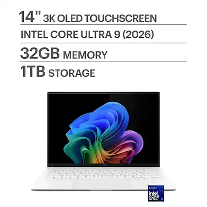 14" 3K OLED TOUCHSCREEN
INTEL CORE ULTRA 9 (2026)
32GB MEMORY
1TB STORAGE
Series 3
INTEL CORE ULTRA 9