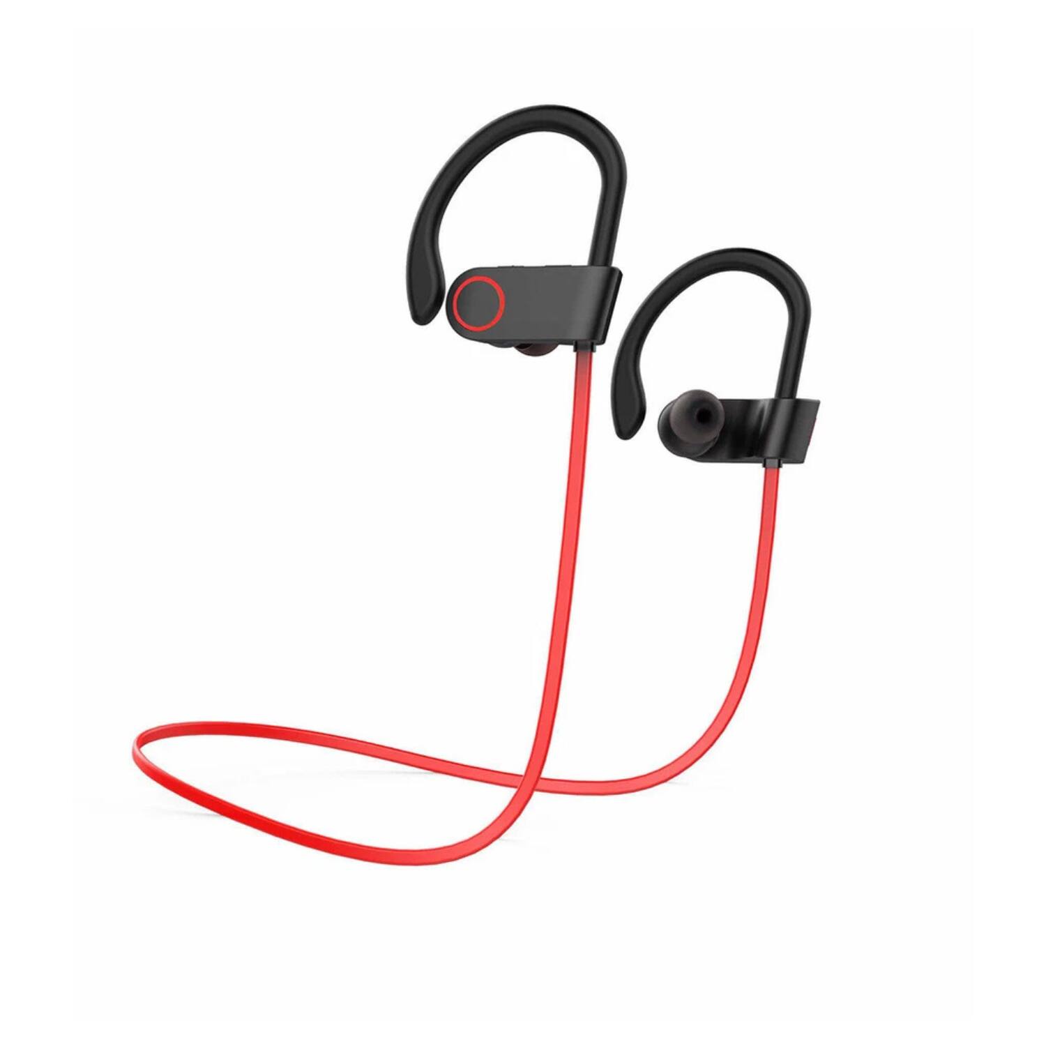 Angle. Stock Preferred - Waterproof Bluetooth 5.0 Earbuds Wireless In-Ear Stereo Sport Headphones with Mic Red.