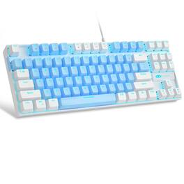 MageGee - 75% Mechanical Gaming Keyboard, Switch, LED Backlit, 87 Keys Compact TKL - /White - Blue