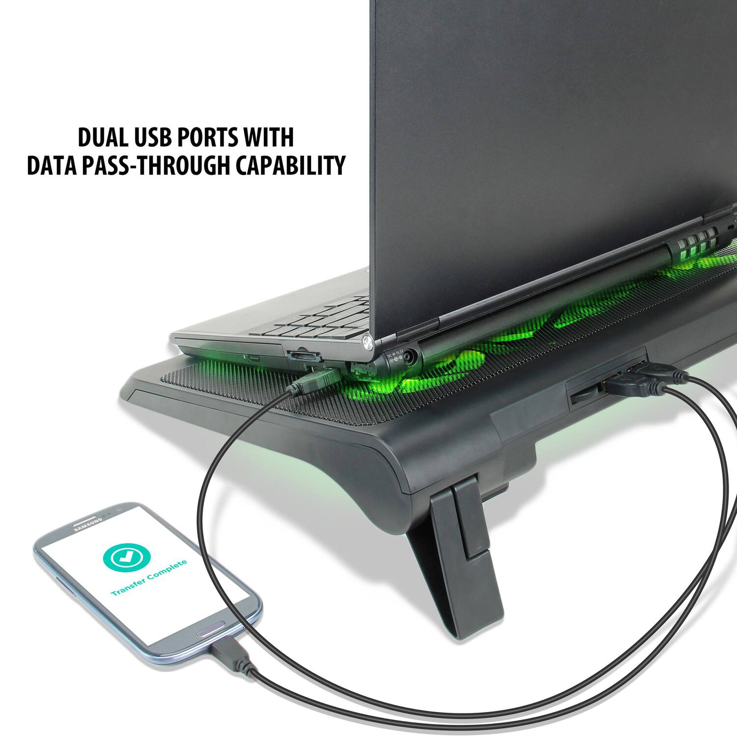 DUAL USB PORTS WITH DATA PASS-THROUGH CAPABILITY  
Transfer Complete