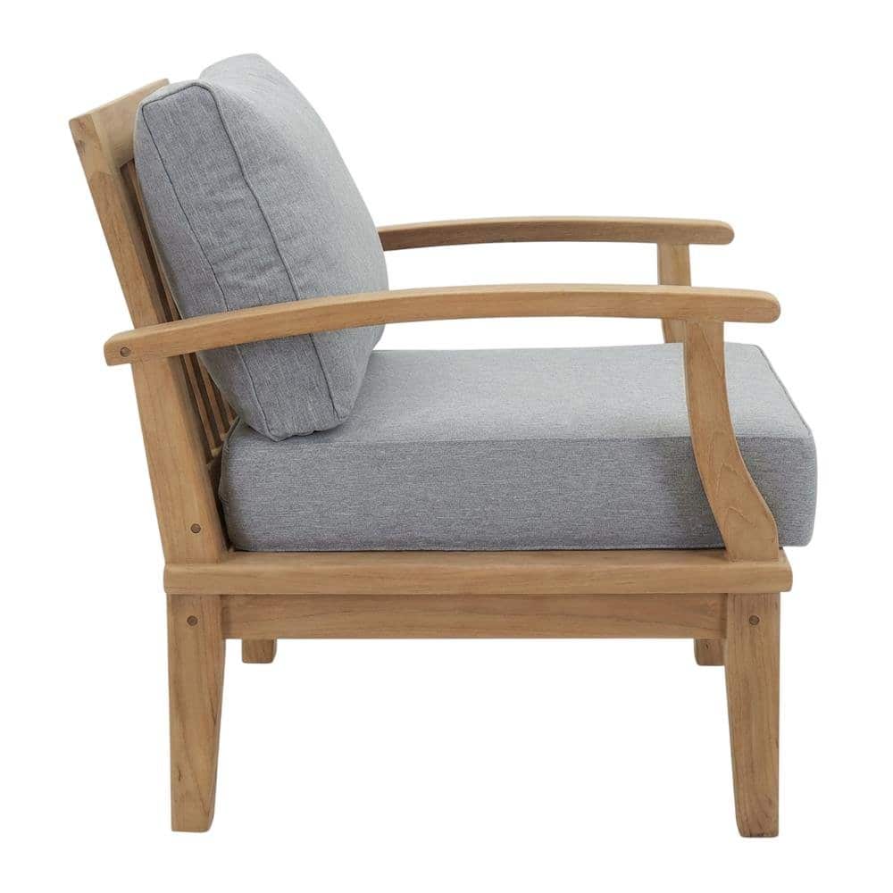 Outdoor Escape - Outdoor Teak Armchair For Patio Lounge With Cushioned Seating - Gray price history on PriceWatchPro