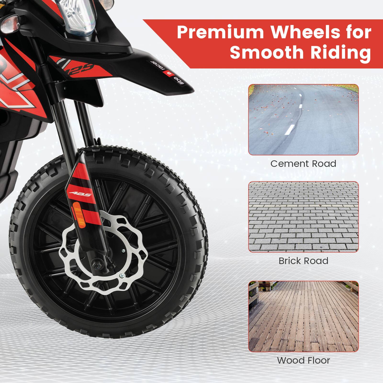 Premium Wheels for Smooth Riding

Cement Road

Brick Road

Wood Floor