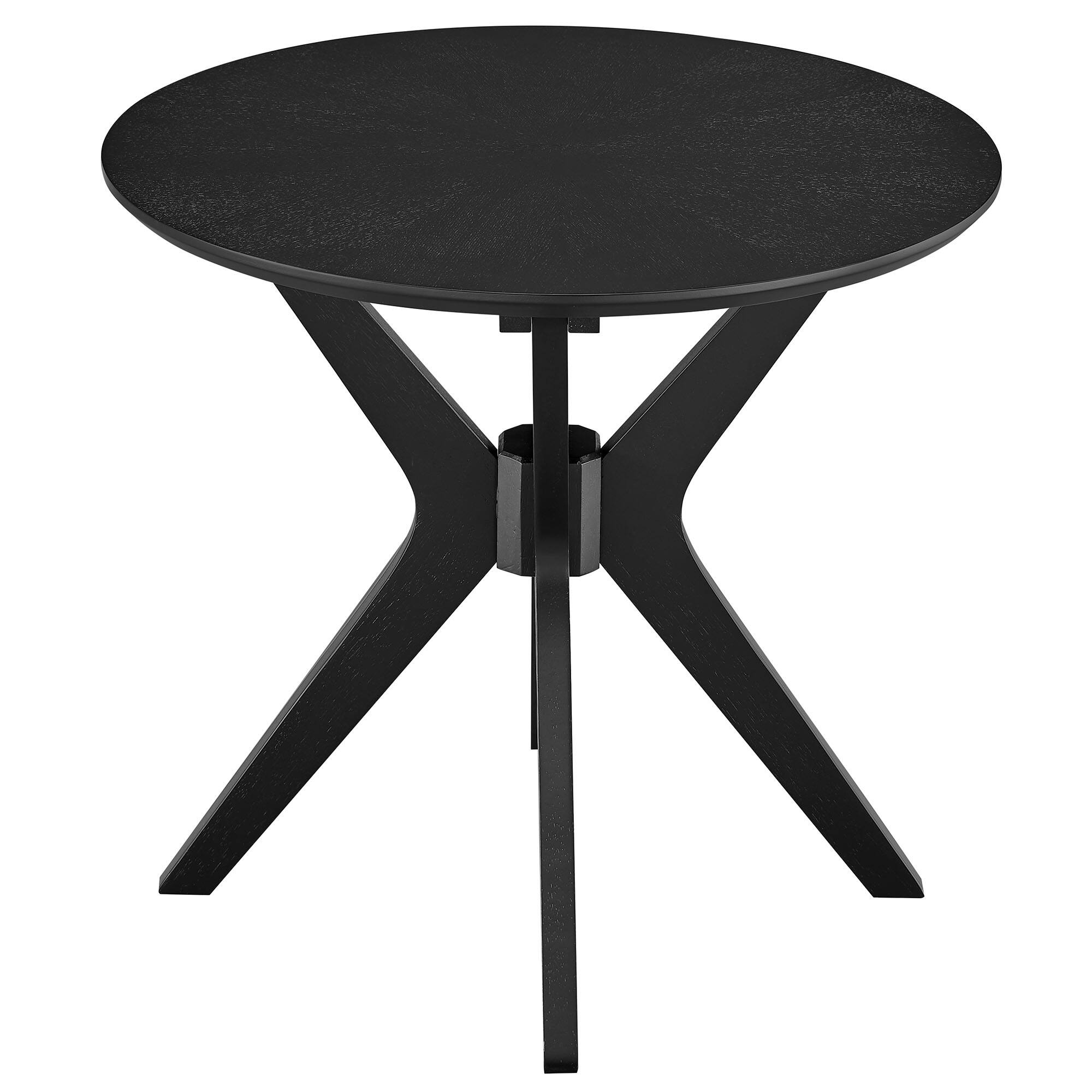 Alt View 2. Modway - Crossroads 24" Round Wood Side Table by Modway - Black.