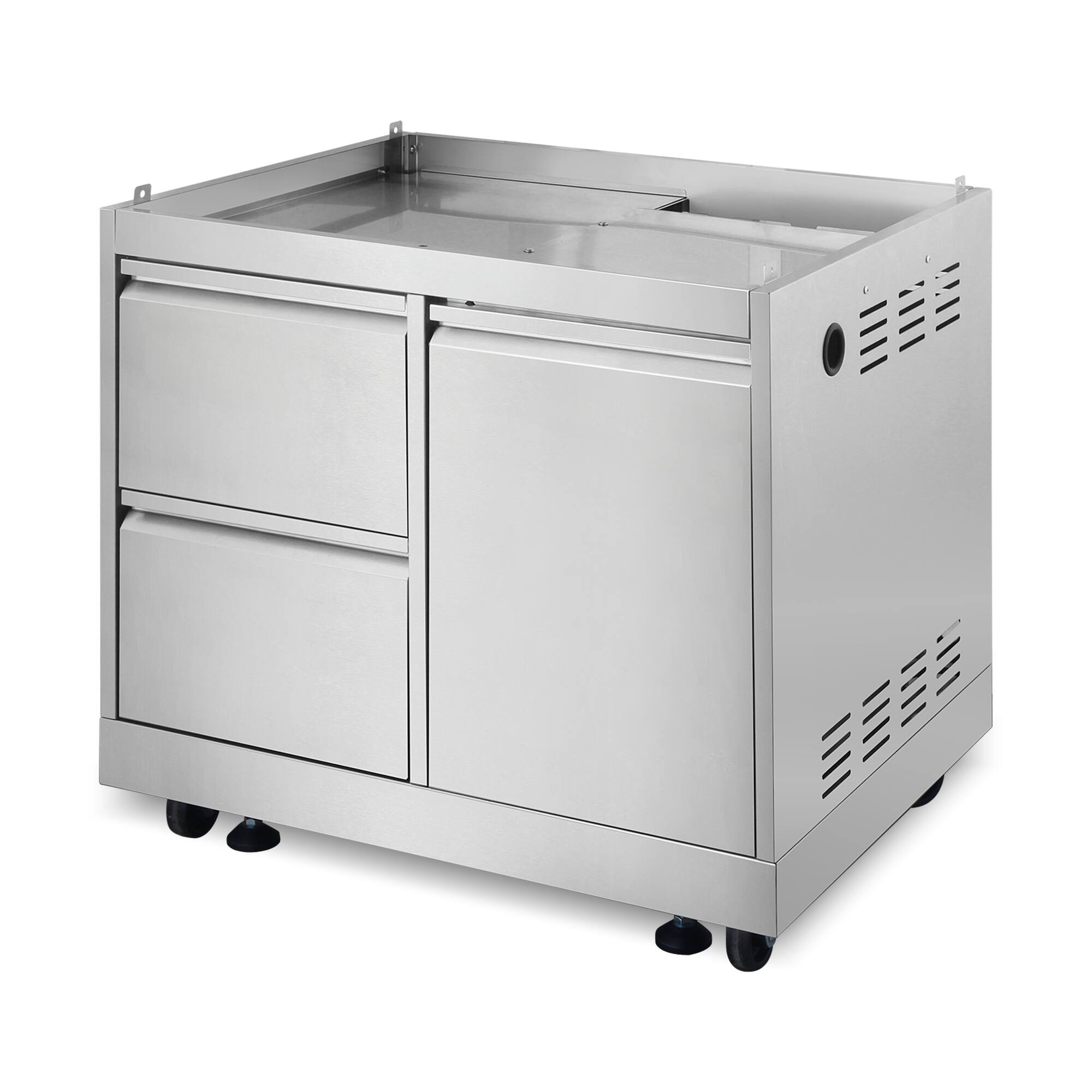 Alt View 1. COSMO - COS-GCN323SS 32 in. Newport Collection Grill Cabinet with Drawers, Tank Mount, Soft Roll Casters - Stainless Steel.