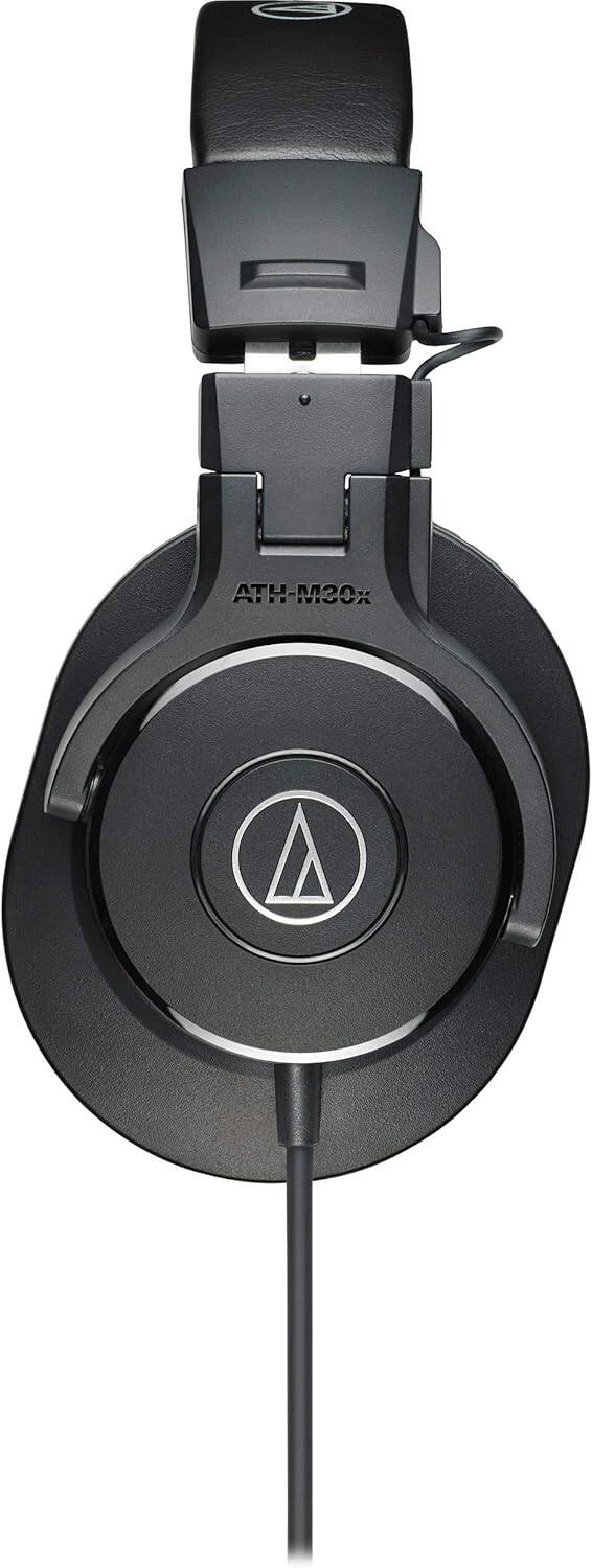 Alt View 2. Audio-Technica - Audio-Technica ATH-M30x Professional Studio Monitor Headphones, Headphone stand.