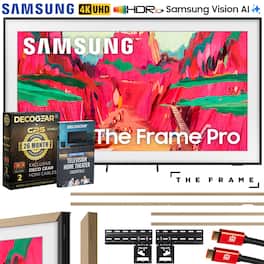 Samsung - 75" The Frame Pro Neo QLED 4K TV (2025) QN75LS03FWFXZA w/ Teak Bezel + 26 Month Extended Protection Warranty Bundle